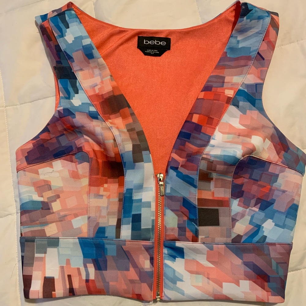 Bebe Zip Crop Top